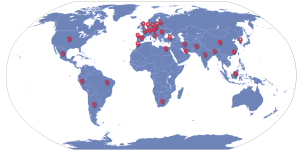 Mapa Mundo Clientes e Fornecedores Vieira & Quádrios